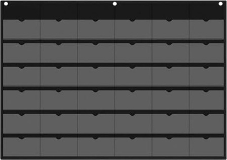 KESOTO Expositor de Pared para Gráficos de Bolsillo con 36 Compartimentos para Tarjetas, Llaves Y Papeles, Fabricado en Tela Oxford Y PVC, Ideal para El, Negro