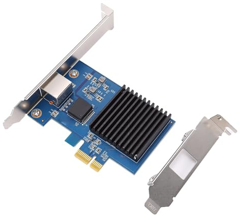 Plyisty Tarjeta De Red Pcie 10G, Adaptador Ethernet Base-T PCIE A 10Gb RJ45, Compatible con PCI Express X1, X4, X8, X16, RTL8127, Dúplex Completo, Dúplex Medio, PXE