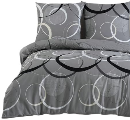 Buymax® Bettwäsche 200x220 100% Baumwolle 3-Teilig Bettbezug - Bettwäsche-Sets 200 x 220cm mit 2 mal Kissenbezüge 80x80cm, ÖKO-TEX Renforcé-Bettdeckenbezug Set mit Reißverschluss