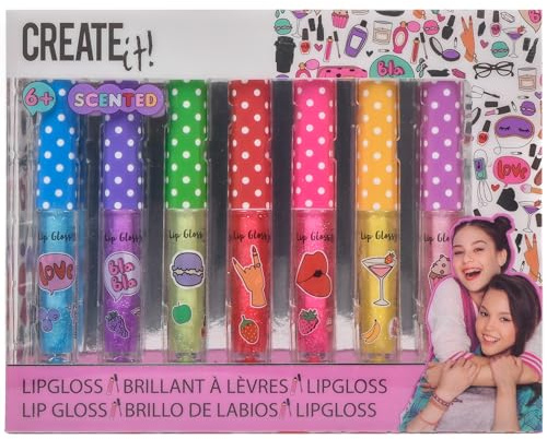 Lip Gloss Scented 1,2 grammes Filles 7-pièces, Multicolore