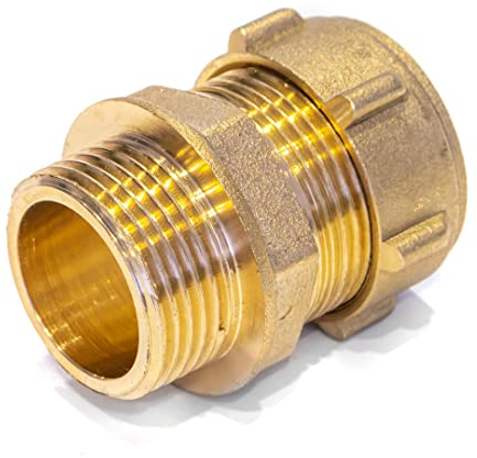 Klemmverschraubung für Kupferrohr mit Übergang AG 22x3/4 – DVGW zertifizierte Klemmringverschraubung aus Messing – Rohrverschraubung für Heizung, Wasser, Solar, Druckluft