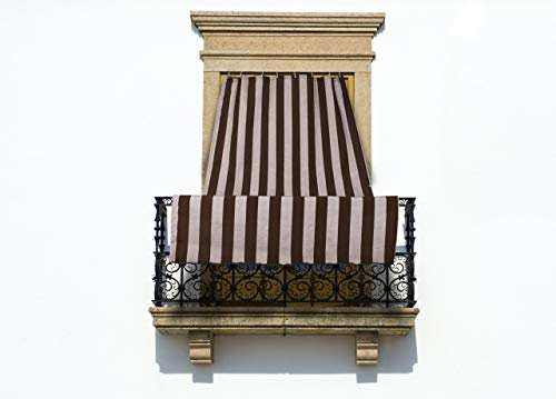 BIANCHERIAWEB Tenda Da Sole Ombreggiante Tendone A Caduta Per Esterno Balcone Fantasia Rigata Modello Riga Larga