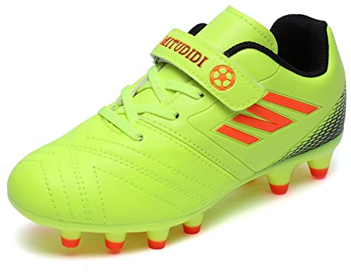 Kids Football Boots Boys Size 4 Football Athletics Shoes Outdoor Girls Indoor Breatheable Soccer Trainers Shoes Teenager Outdoor Sports Shoes Running Shoes for Unisex Green