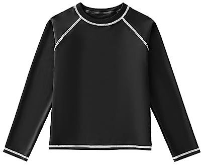 SWAUSWAUK Maglietta Nuoto Bambino 6-12 Anni - Manica Lunga Maglietta Bagno Ragazzi Protezione UV UPF 50+