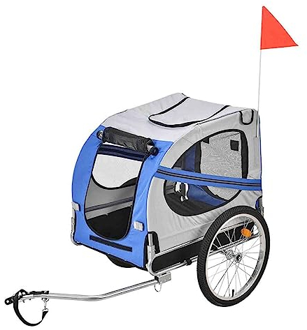 PRUJOY Hundefahrradanhänger, Fahrradanhänger für Reisen, Hundewagen für kleine und mittelgroße Hunde, mit Anschluss für ältere Hunde (B)