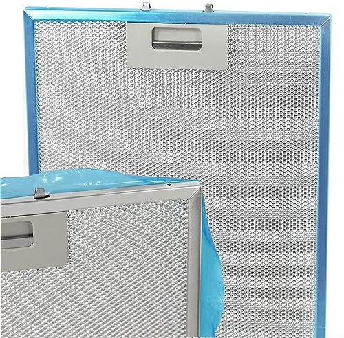 HEIBTENY Metal Grease Filter - 2 Pack, 350 X 285 X 9 Mm, 5 Layers Aluminised, For Kitchen Extractor Hoods
