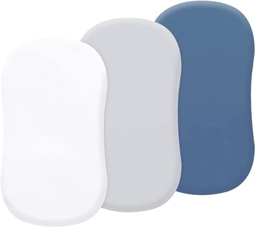Baby Bettlaken Spannbettlaken für Babybett 3 Pack, Matratzenschoner für Laufgitter, Moseskorb Stubenwagen Baby Spannbetttuch Bezug,