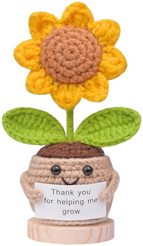 Mwmoeen Poupée de poche Hug - Tournesol positif - Amusante et créative - En laine à tricoter - Cadeau de motivation - Cadeau de meilleure amie - Petit cadeau pour femme (E20)
