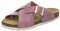 AFS-Schuhe 2141, Flache fliederalen Damen Leder Pantoletten, bequem Sommer Fußbett und Schnalle (40 EU, Flieder)