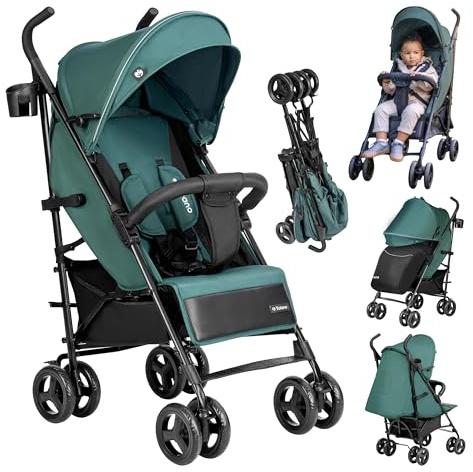 Tulano Davos 35, Kinderwagen, Buggy, Babywagen, faltbar, leicht, 5-Punkt-Gurt, PU-Räder, Fußsack, Moskitonetz, Getränkehalter, ab Geburt, EN 1888, Liegefunktion, Stadtbuggy