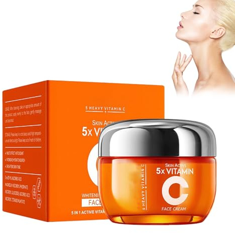 VC Crema Tonal Iluminadora, 50 G Crema Blanqueadora de la Piel Crema Facial Vitamina C Crema Facial Día Y Noche Para Una Piel Más Clara, Equilibra El Tono De La Piel Para Una Piel Irradiante Natural