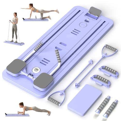 Multifunctional Abdominal Trainer Abdominal Roller Board, Pilates Board Training Equipment for Home, Automatic Rebound Abdominal Trainer with Resistance Band