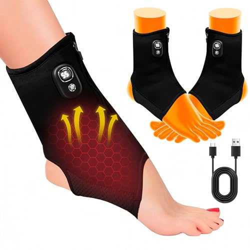 OBEST Calcetines calefactables para hombre y mujer, con batería recargable de 3000 mAh, calcetines térmicos, calcetines eléctricos, calentadores de pies para camping, pesca, ciclismo, esquí