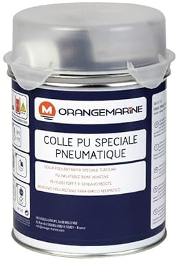 750 ml - Colla PU bicomponente arancione marino - Riparazione telone, tela, pneumatica, barca gonfiabile in PVC/hypalon/neoprene, facile da applicare, asciugatura rapida, resistenza all'immersione