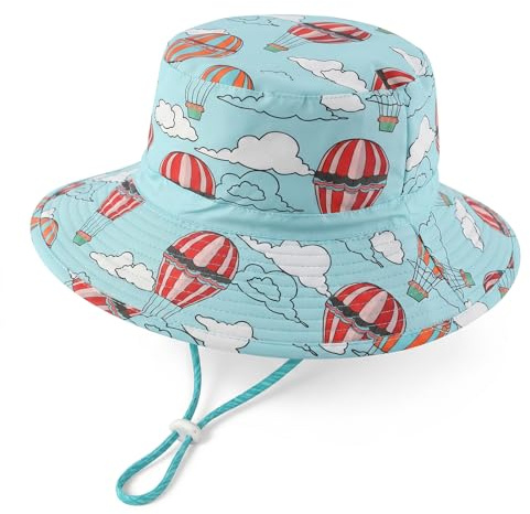 RoxNvm Solhatt för barn, Hav hatt, unisex barn fiskare med justerbart hakband, barn sol UPF 50 för 3 till 8 år nyfödda barn (ananas), Ballonger, M