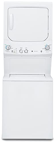 GE GUD24GSSMWW Unitized Spacemaker 2.3 Washer with Stainless Steel Basket and 4.4 Cu. Ft. Capacity Gas Dryer, White