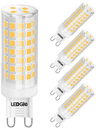 LEDGLE 8W G9 LED Lampen Warmweiß 3000K Kein Flimmern, Mais Birne, Nicht Dimmbar, 700LM ersetzt 80W Halogenlampen, 5er Pack
