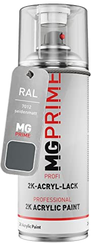 MG PRIME RAL 7012 Gris basalto/Basalt grey satinado Bote de spray acrílico de 2 componentes aerosol 400 ml de secado rápido