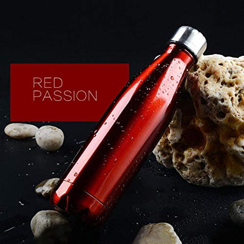 JxLinAAHH Double Wall Stainless Steel Thermos Sport Insulated Tumbler Vacuum Flask Cola Water Beer Chilly Bottle 350/500/750/1000ml,Red,500ml