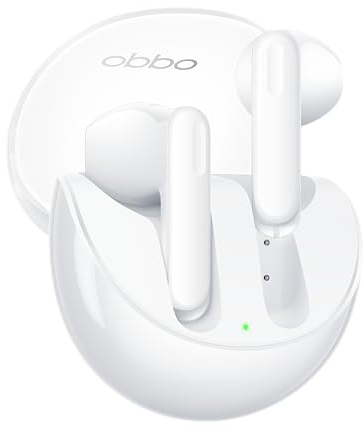 Oppo Enco Air3 - Auriculares inalámbricos, Bluetooth 5.3, Cancelación de ruido, Carga inalámbrica, Baja latencia, Batería de gran capacidad, IP54 - Blanco