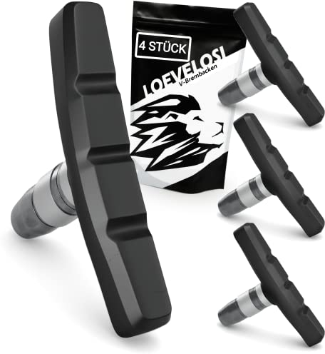 LOEVELOSI V-Brake Bremsbeläge Fahrrad 2 Paar Bremsklötze Fahrrad Bremsbacken 70 mm für V-Bremse Fahrradbremsen 4 Stück Fahrrad-Bremsbeläge Bremsschuh Set Vorne & Hinten Fahrradbremsbacken Bremsgummi