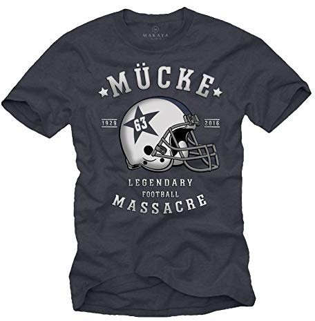 MAKAYA Mücke 63 - Herr T-Shirt - Fotbollshjälm Spencers Tracy Blågrå XXXL