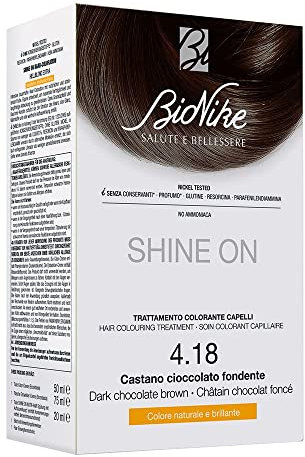 Bionike Shine On - Trattamento Colorante Capelli, Kit Tinta per Cute Sensibile Senza Ammoniaca, Azione Nutriente e Protettiva, Dona un Colore Naturale e Brillante, Copre i Capelli Bianchi