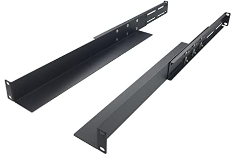 JINGCHENGMEI 1U Universal 4-Post Rack Mount Server Shelf Rails for Dell Compaq HP IBM APC - 16-33 Inches Adjustable Depth-110 lbs Capacity (16-33 Rails)