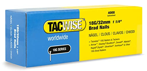 Tacwise 1712 Clavos Brad Galvanizados de Tipo 18G / 32 mm, Paquete de 4000