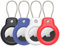 SPGUARD Kompatibel mit Apple AirTag Anhänger Secure Halter mit Kabel, 4er Pack Air Tag Lock Case Schlüsselanhänger Schlüsselring Hülle Gepäckanhänger für Schlüssel, Gepäck & mehr