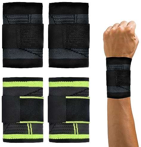 APOMOONS Handgelenkstütze, 4 Stück Handgelenk Bandage, Handgelenkstütze Atmungsaktivem Wrist Wrap Handgelenkbandage, Sehnenscheidenentzündung Bandage, Schmerzlinderung, Bandage Handgelenk für Sports