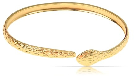 Made by Nami Guldfärgat hamrat armband i rostfritt stål, present till kvinna, justerbar storlek, Rostfritt stål, Ametist
