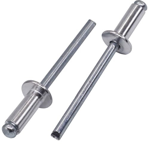 SKIR'CO Lot de 50 rivets aveugles en aluminium 5,0 x 12 mm, mandrin en acier, rivets pop à tête bombée DIN 7337