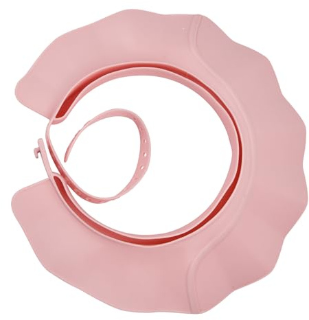 Cappello Doccia Bambini Proteggi Occhi e Orecchie Silicone Regolabile Cuffia Doccia Visiera Shampoo Bambini (Rosa)