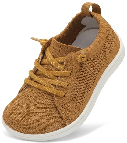 LeIsfIt Toddler Wide Shoes Girls Boys Barefoot Shoes Kids Zero Drop Minimalist Sneakers Breathable Slip on Tennis Sneakers Brown 7 Toddler