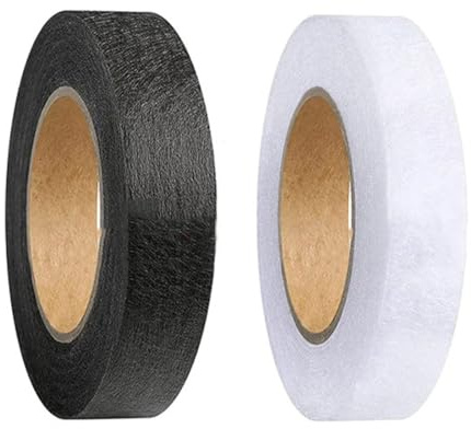EIYVPRA 2 Pezzi Nastro Termoadesivo per Tessuti 64m Senza Cuciture Orlo Svelto Termoadesivo Forte Orlo Adesivo per Tessuti Lavabile con Metro a Nastro per Tende Orli di Jeans e Vestiti