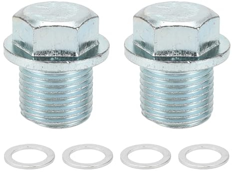 RATCHROLL 1 Set Tappo di Scarico Olio Universale Antisperimento 0.98 Altezza Tappo di Scarico del per carter Vite di Riparazione con Guarnizione Tono Argento Acciaio Alluminio M17x1.5