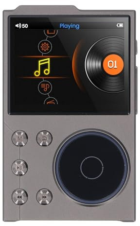 Reproductor de MP3 HiFi con Bluetooth, Reproductor de Música de Audio Digital de Alta Resolución DSD sin Pérdidas, Reproductor de Audio Portátil con Tarjeta de Memoria de 16 GB,