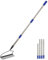 Rastrillo de jardín con mango de 183 cm, rastrillo de 14 dientes, rastrillo de metal para jardín, herramienta para deshierbar, fertilizar, rastrillo de jardín para césped y hojas