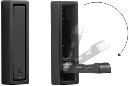 Techchii Wandhaken Klappbar, 2 Stück Kleiderhaken Klappbar Platzsparende Klapphaken Wand Unsichtbarer Garderobenhaken für Jacken, Handtuch, Schals (Schwarz)