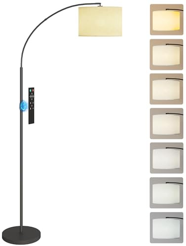 HOMCOM Lampadaire sur Pied de Salon Lampe LED Dimmable 180 cm Noir