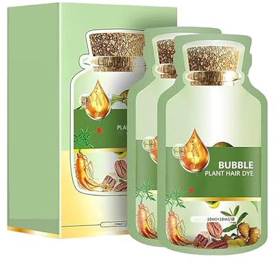 Tinte para el cabello de burbuja vegetal,Tinte Vegetal Permanente,Cobertura Completa de Canas