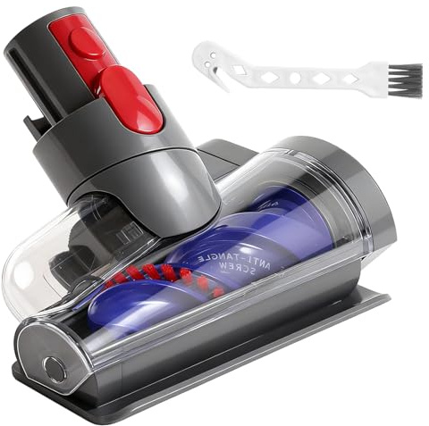 GUDOTRA Mini Cepillo Motorizado Compatible con Dyson V15 V11 V10 V8 V7 Aspiradora Mini Boquilla Turbina Cepillo Anti Enredos para Escaleras y Colchónes Alfombras y Suelos Duros Sofás Limpieza Coches