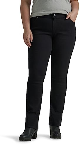 Lee Jeans de Corte Recto para Mujer, Negro, 38 Largo