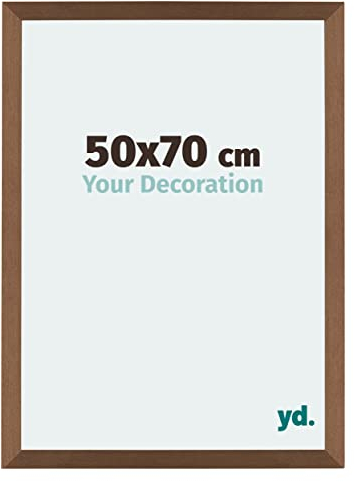 yd. Your Decoration - Bilderrahmen 50x70 cm - Kupfer Dekor - Billderrahmen aus MDF mit Acrylglas - Antireflex - 50x70 Rahmen - Mura