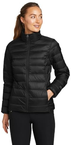 Eddie Bauer Women's CirrusLite Down Jacket, Black Recycled, Large