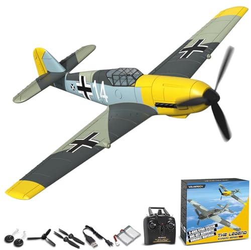 volantexrc RC Plane 4CH, BF-109 Remote Control Plane for Adults, Beginners | Xpilot Stabilization System, One Key Aerobatic, 2.4GHz Anti-Interference Remote Control, 2 Rechargeable Batteries, RTF