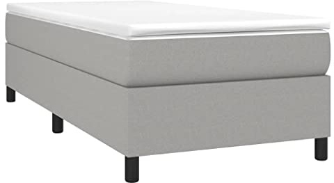 vidaXL Boxspring-sängram ljusgrå 90x190 cm tyg, enkelsäng, säng, säng ram, enkelsängar, sängar, säng ramar, resårmadrass, resårmadrasser, pocketersårmadrass
