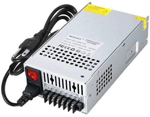 MEISHILE 12V 100A 1200W Alimentazione Adattatore CA a CC Traspermatori Alimentatore Convertitore per Lampada a striscia LED, Amplificatore, Macchina, 230V 220V a 12Volt 30A 40A 50A 60A 70A 80Amp