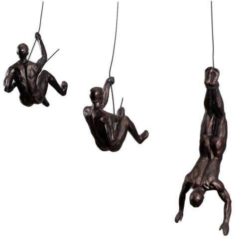 VINGAA Climbing Man Wall Sculpture,Climbing Men Figures Wall Hanging,Climbing Man Wall Sculptures 3D Wall Art Decor,3/6Pcs Unique Resin Climbing Man Men Wall Art Set,for Modern Wall Decor